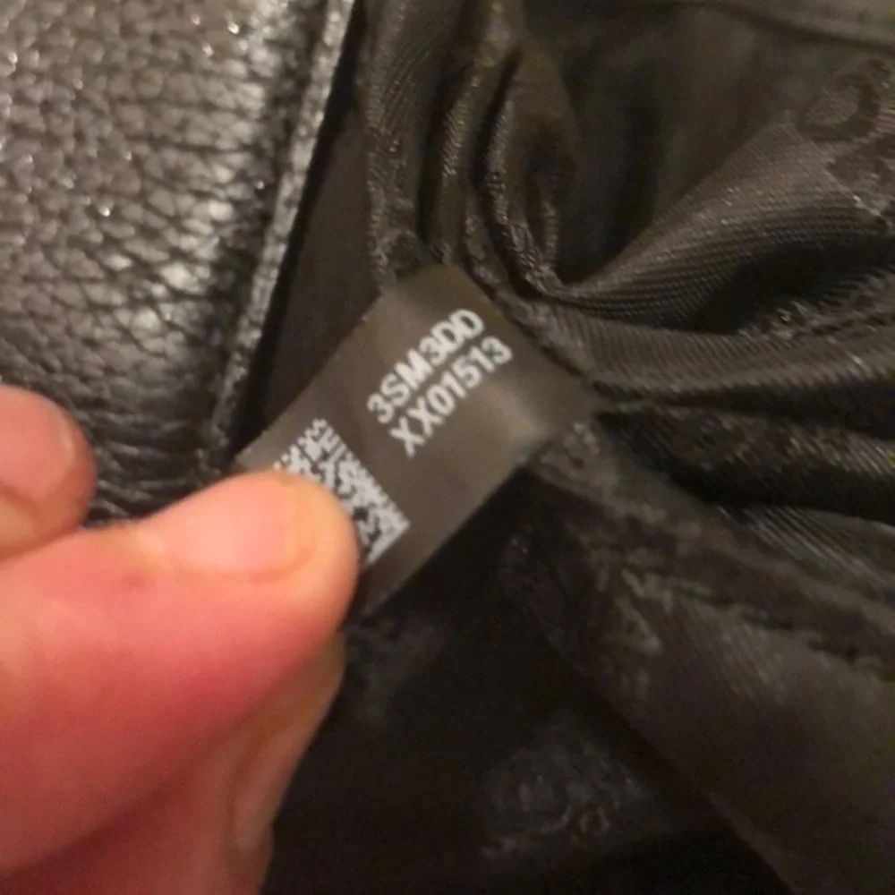 Michael kors black leather top handle bag